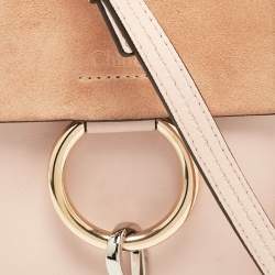 Chloe Peach Leather and Suede Mini Faye Crossbody Bag