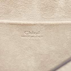 Chloe Beige Leather and Suede Medium Nile Bracelet Top Handle Bag