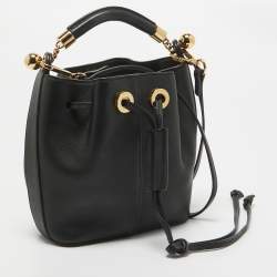Pre Owned Chloe Black Leather Gala Bucket Bag