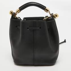 Pre Owned Chloe Black Leather Gala Bucket Bag