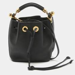 Pre Owned Chloe Black Leather Gala Bucket Bag