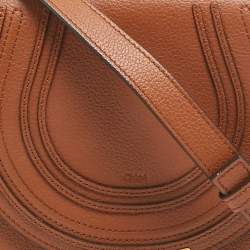 مملوكة مسبقًا Chloe Brown Leather Small Marcie Saddle Crossbody Bag