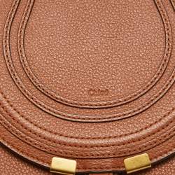 مملوكة مسبقًا Chloe Brown Leather Small Marcie Saddle Crossbody Bag