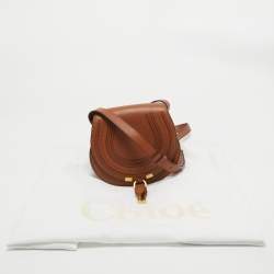 مملوكة مسبقًا Chloe Brown Leather Small Marcie Saddle Crossbody Bag