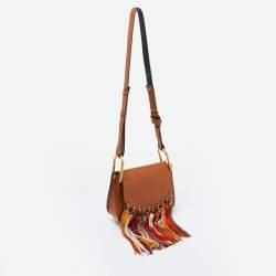 Chloe Brown Leather Small Hudson Fringe Shoulder Bag