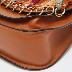 Chloe Brown Leather Small Hudson Fringe Shoulder Bag