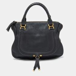 Pre Owned Chloe Black Leather Large Marcie Satchel
