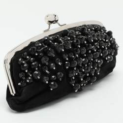 Chloe Black Suede Embellished Clutch