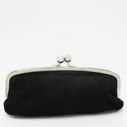 Chloe Black Suede Embellished Clutch