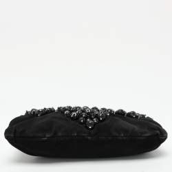 Chloe Black Suede Embellished Clutch