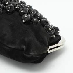 Chloe Black Suede Embellished Clutch