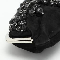 Chloe Black Suede Embellished Clutch