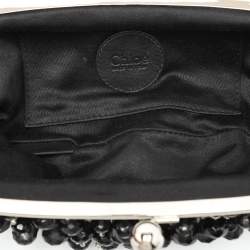 Chloe Black Suede Embellished Clutch