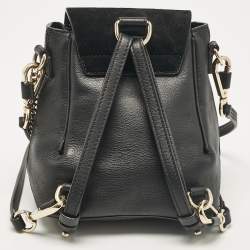 Chloe Black Leather and Suede Mini Faye Daye Backpack