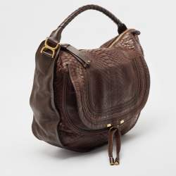 Chloe Choco Brown Python Large Marcie Hobo