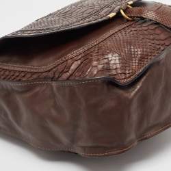 Chloe Choco Brown Python Large Marcie Hobo