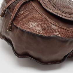 Chloe Choco Brown Python Large Marcie Hobo
