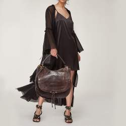 Chloe Choco Brown Python Large Marcie Hobo