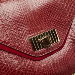 Pre Owned Chloe Red Python Medium Sally Shoulder Bag