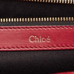 Pre Owned Chloe Red Python Medium Sally Shoulder Bag