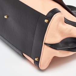 Chloe Orange/Black Leather Alice Satchel