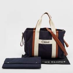 Chloe Navy Blue Canvas Baby Changing Tote