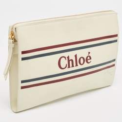 Chloe Off White Leather Vick Zip Pouch