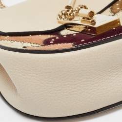 Chloe Multicolor Leather and Suede Studded Patchwork Small Drew Bag