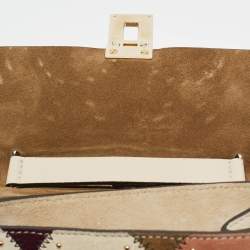 Chloe Multicolor Leather and Suede Studded Patchwork Small Drew Bag