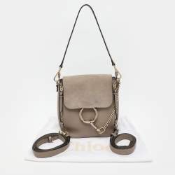 Chloe Grey Suede and Leather Small Faye Day Backpack