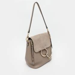 Chloe Grey Suede and Leather Small Faye Day Backpack