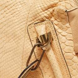 Pre Owned Chloe Yellow Snakeskin and Leather Large Paraty Satchel