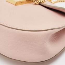 Pre Owned Chloe Pink Leather Drew Shoulder Bag