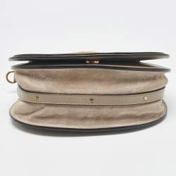 Chloe Grey Leather and Suede Medium Nile Bracelet Shoulder Bag