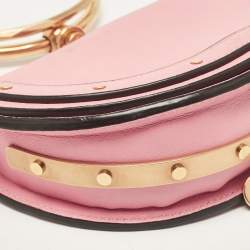 Chloe Pink Leather Small Nile Bracelet Minaudiere Crossbody Bag