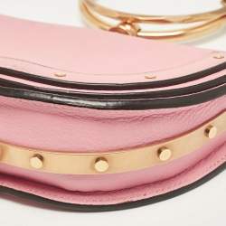 Chloe Pink Leather Small Nile Bracelet Minaudiere Crossbody Bag