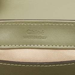 Chloé Two Tone Green Croc Embossed Leather Mini C Top Handle Bag