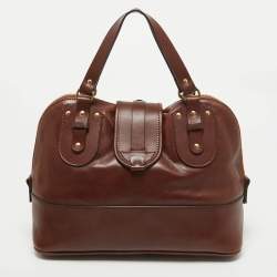 Pre Owned Chloe Brown Leather Kerala Dome Satchel