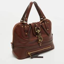 Pre Owned Chloe Brown Leather Kerala Dome Satchel