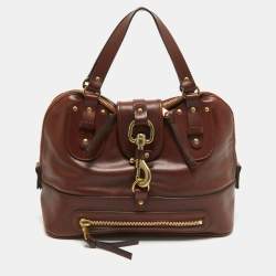 Pre Owned Chloe Brown Leather Kerala Dome Satchel