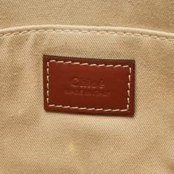 Chloe Beige Canvas and Leather Medium Woody Tote