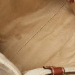 Chloe Beige Canvas and Leather Medium Woody Tote