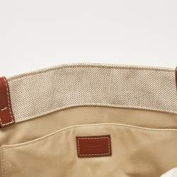 Chloe Beige Canvas and Leather Medium Woody Tote