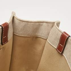 Chloe Beige Canvas and Leather Medium Woody Tote