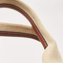 Chloe Beige Canvas and Leather Medium Woody Tote