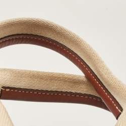 Chloe Beige Canvas and Leather Medium Woody Tote