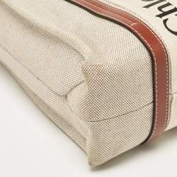 Chloe Beige Canvas and Leather Medium Woody Tote