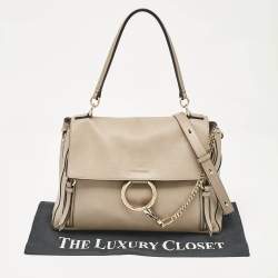 Chloe Beige Leather and Suede Medium Faye Day Top Handle Bag