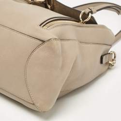 Chloe Beige Leather and Suede Medium Faye Day Top Handle Bag