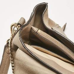 Chloe Beige Leather and Suede Medium Faye Day Top Handle Bag